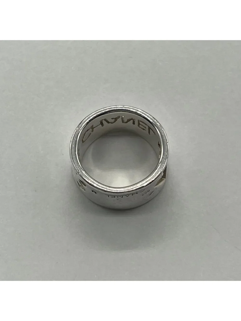 Chanel Logo Wide Ring Clover